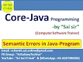 99 Semantic Errors in Java-Program Errors in Java Program Meaning Related Errors in Java Prog