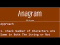 Anagram String Approaches - Compare Number of Character In Two Strings