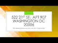 522 21ST STREET NW UNIT 907 WASHINGTON DC 20006