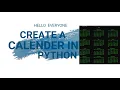 Build a Calendar Application in Python Full Tutorial