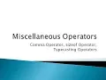 15 - Miscellaneous Operator in c programming