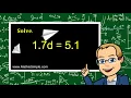 Solving One-Step Equations with Decimals Expressions Equations Grade 6