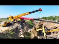 Lagu Unexpected Recovery 😲 Huge Crane Truck Recovery Long Arm Excavator Stuck in Deep Mud