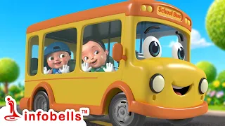 The Wheels On The Bus - Chunnu Munnu Siblings Bus Seat Fight | Nursery & Baby Rhymes | Infobells