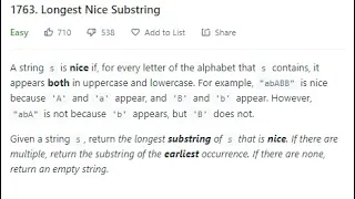 Longest Nice Sustring Leetcode Easy Problem