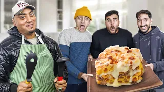 تحدي طبخ مكرونه بالبشاميل مع تامر الجيار 