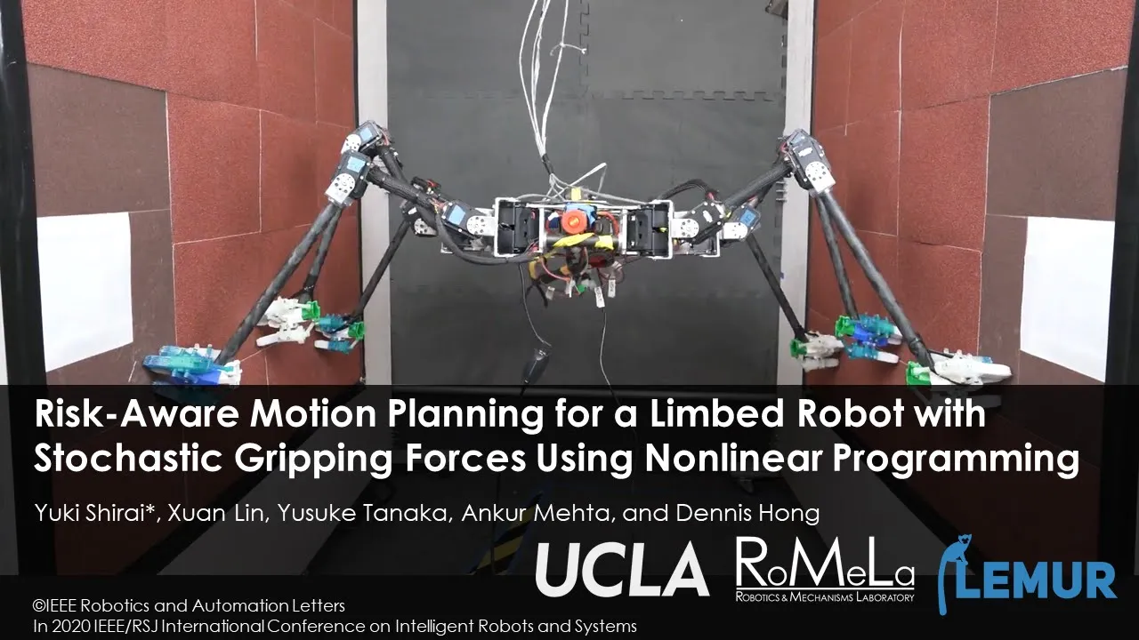 RA-L & IROS 2020 Presentation: Risk-Aware Motion Planning for Limbed Robots Using NLP and GP