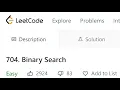 LeetCode 704 Binary Search pure C