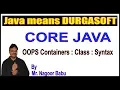 Java Tutorials OOPS Containers Class Syntax by Nagoor Babu