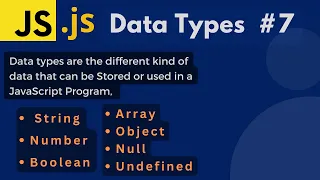 What are data Types in JavaScript in Urdu Hindi Lecture 7