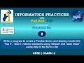 IP Practical No 8 Informatics Practices with Python PANDAS Class 12 CBSE PrepFuture
