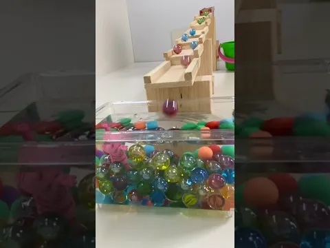 Marble Run ASMR ☆ Rattling Slope & Homemade Stepped Ramp,A tank filled with water #shorts #marble
