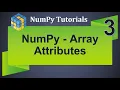 Machine Learning Tutorial Python NumPy 3 Array Attributes