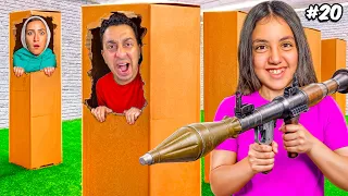 تحدي اخر شخص يخرج من صناديق الكرتون يربح              نهاية الغميضة          دندنها