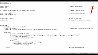 SOCKET PROGRAMMING part 1 TCP COMMUNICATION PYTHON CODE FOR CREATING SERVER