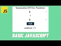 JavaScript Tutorial Basic Level Summation of Two Numbers CodeWith Buddha