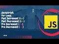 JavaScript for loop Post Pre Tamil