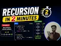 Recursion With Example Learn Recursion in Just 2 Minutes How Recursion Works