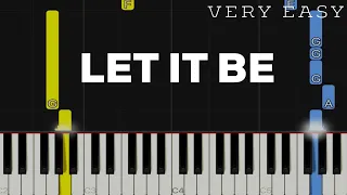Let It Be The Beatles VERY EASY Piano Tutorial 