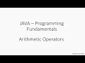 Java Arithmetic Operator