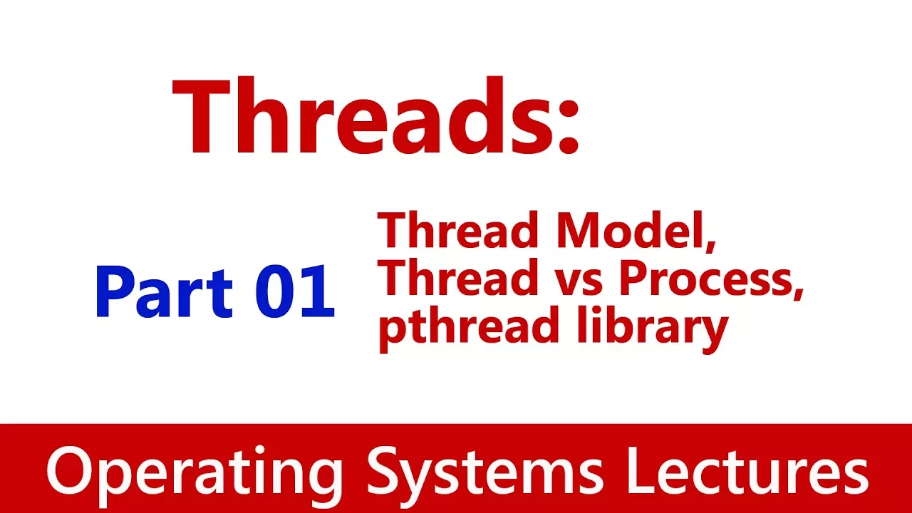 Operating System #33 Threads: Thread Model, Thread vs Process, pthread library