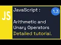 ARITHMETIC UNARY OPERATORS - JavaScript Fundamentals