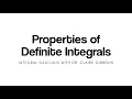 Properties of Definite Integrals