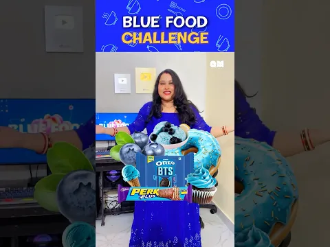 BLUE FOOD CHALLENGE 🥶 #shorts