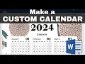 How to Make a CUSTOM CALENDAR in Word Free Templates or Manually