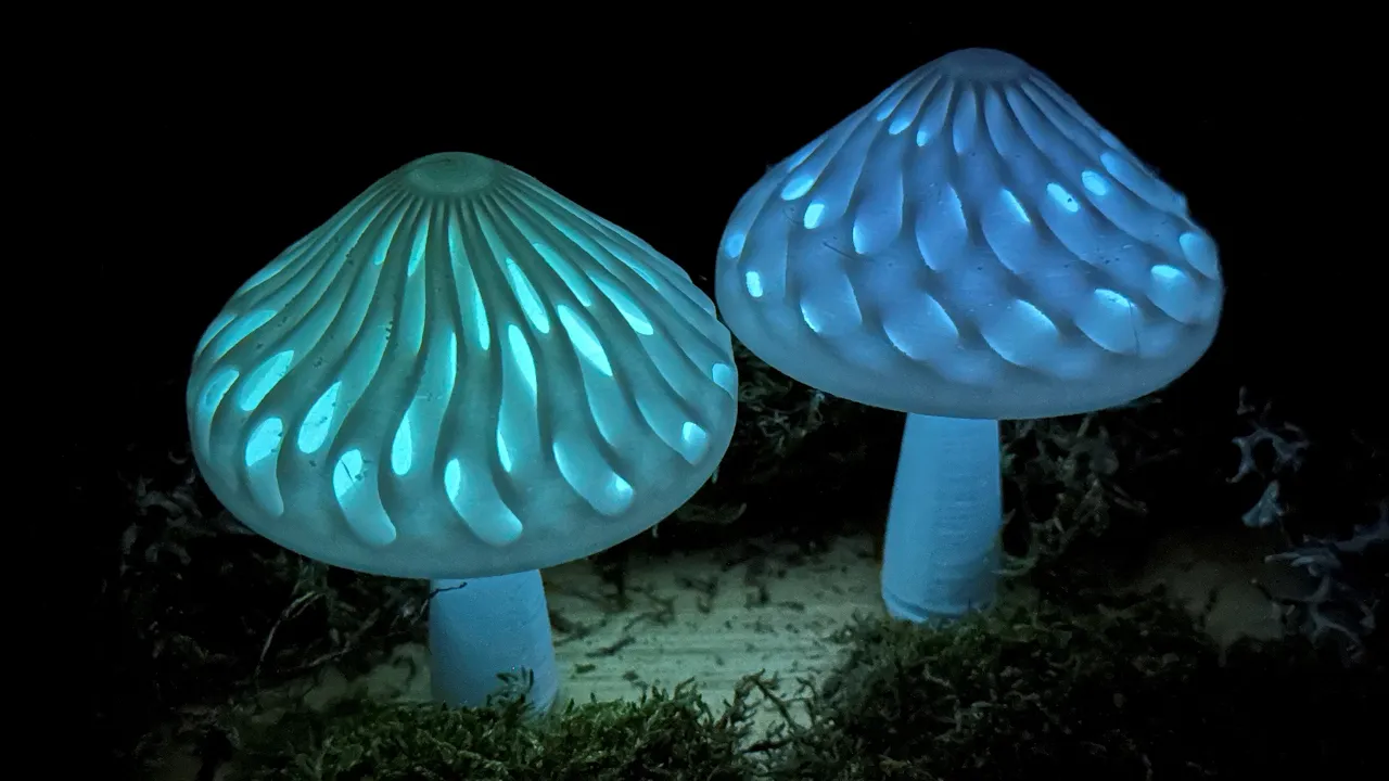 Dual Colour Modular Mushroom Caps (Glow-in-the-Dark)
