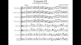 Antonio Vivaldi Violin Concerto In A Minor RV 356 Sheet Music Score 
