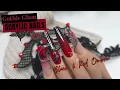 BLACK AND RED ACRYLIC OMBRE GOTHIC GLAM NAILS