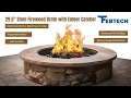 FEBTECH - 29 5 Fire Pit Grate Round Heat Resistant Carbon Steel with Ember Catcher for Outdoor Use