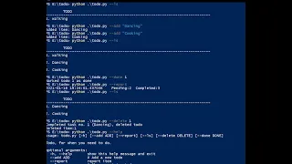Todo list program made in python using command line utility