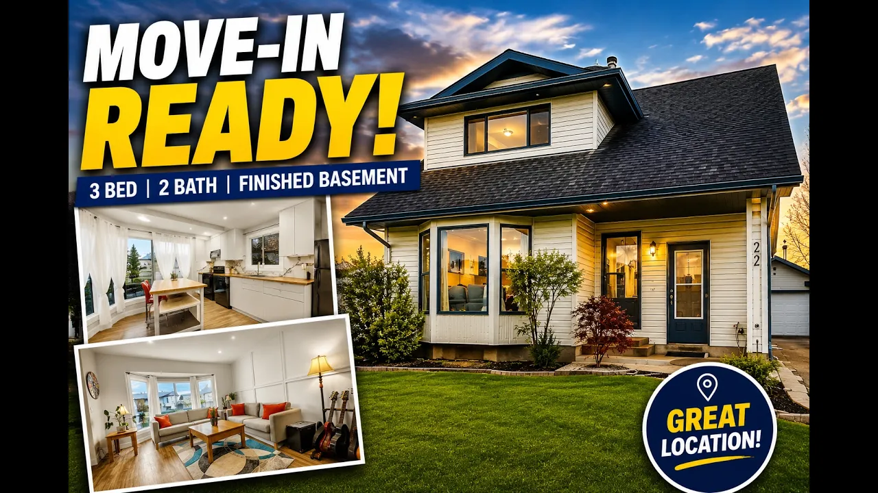 Benny Ryan Woligroski Realtor — 22 Sandstone Cres SE, Airdrie, AB - Family Home Tour (YouTube video ad)