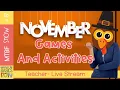 November Games Activities Poems and Chants For Kindergarten and First-Grade