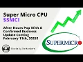 Super Micro Update SMCI After Hours Pop On Confirmed Earnings Date Of February 11th 2025