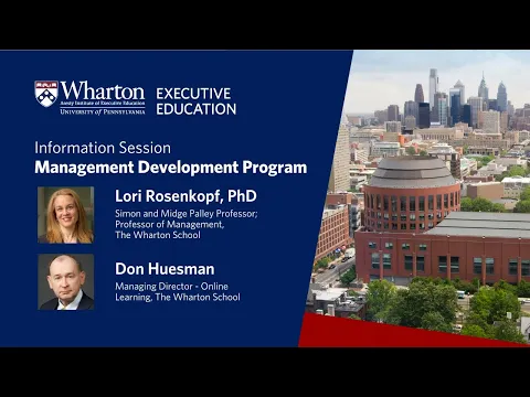 Information session on Wharton Executive Education’s Management Development Program – Online program