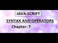 JavaScript Syntax and Operators CHAPTER 7 HOW TO DETERMINE JAVASCRIPT VARIABLE DATA TYPES