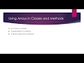 Java Arrays Part 5 Using Arrays in Methods User Classes Passing Returning Arrays in Methods