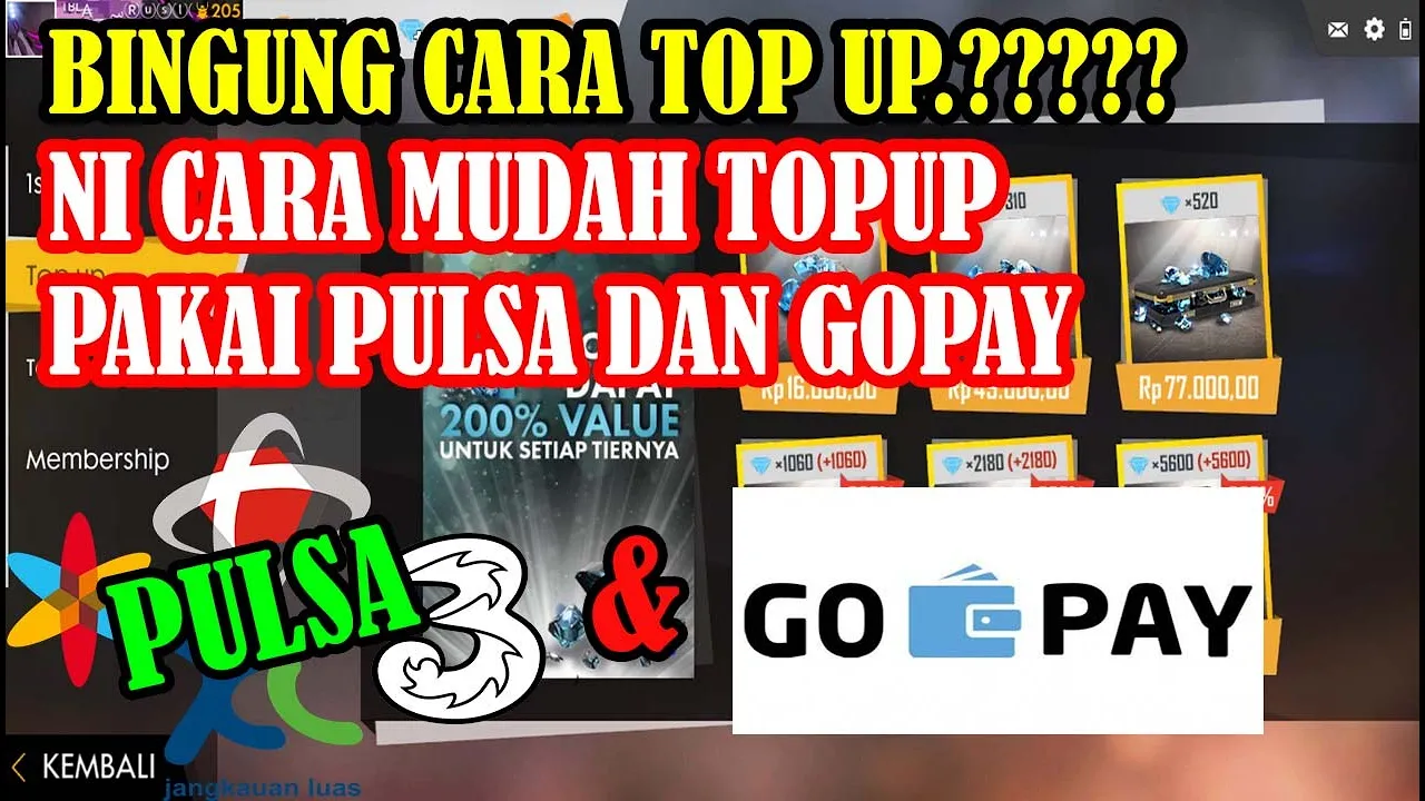 Cara isi pulsa / paket data via Go-Pulsa Gojek.. 