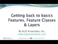 Getting back to GIS basics Features Feature Classes and Layers