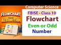 Even or Odd Number Flowchart and Algorithm Class 10 Computer Science PBA Exam Preparation