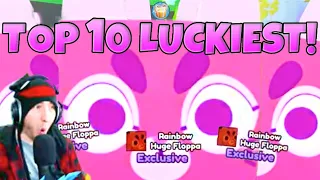 TOP 10 LUCKIEST YOUTUBERS In Pet Simulator X