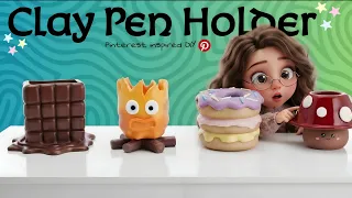 Pinterest 📌 inspired CLAY Pen HOLDERS😲💫 | Clay Art |#shorts #diy #handmade #howtomake #viral #clay 