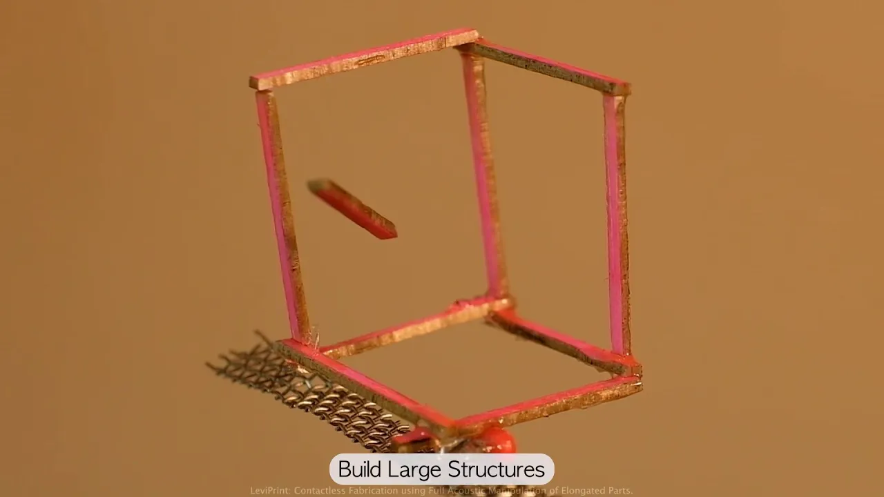 Paper | LeviPrint: Contactless Fabrication using Full Acoustic Trapping of Elongated Parts