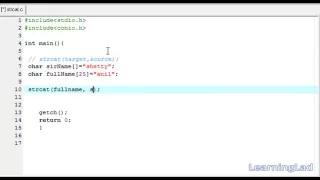 47 strcat String Concatenation Function in C Programming Language Tutorial
