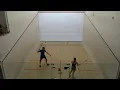 Norfolk squash champs U23 final Henry Booth v Jasmine Thirst game 3