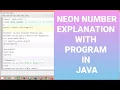 NEON NUMBER EXPLANATION WITH PROGRAM IN JAVA BY MARTIAL JAVA CLASS 9 - 10