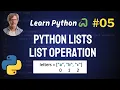 Python Lists Basic List Operations - Python Full Course 2024